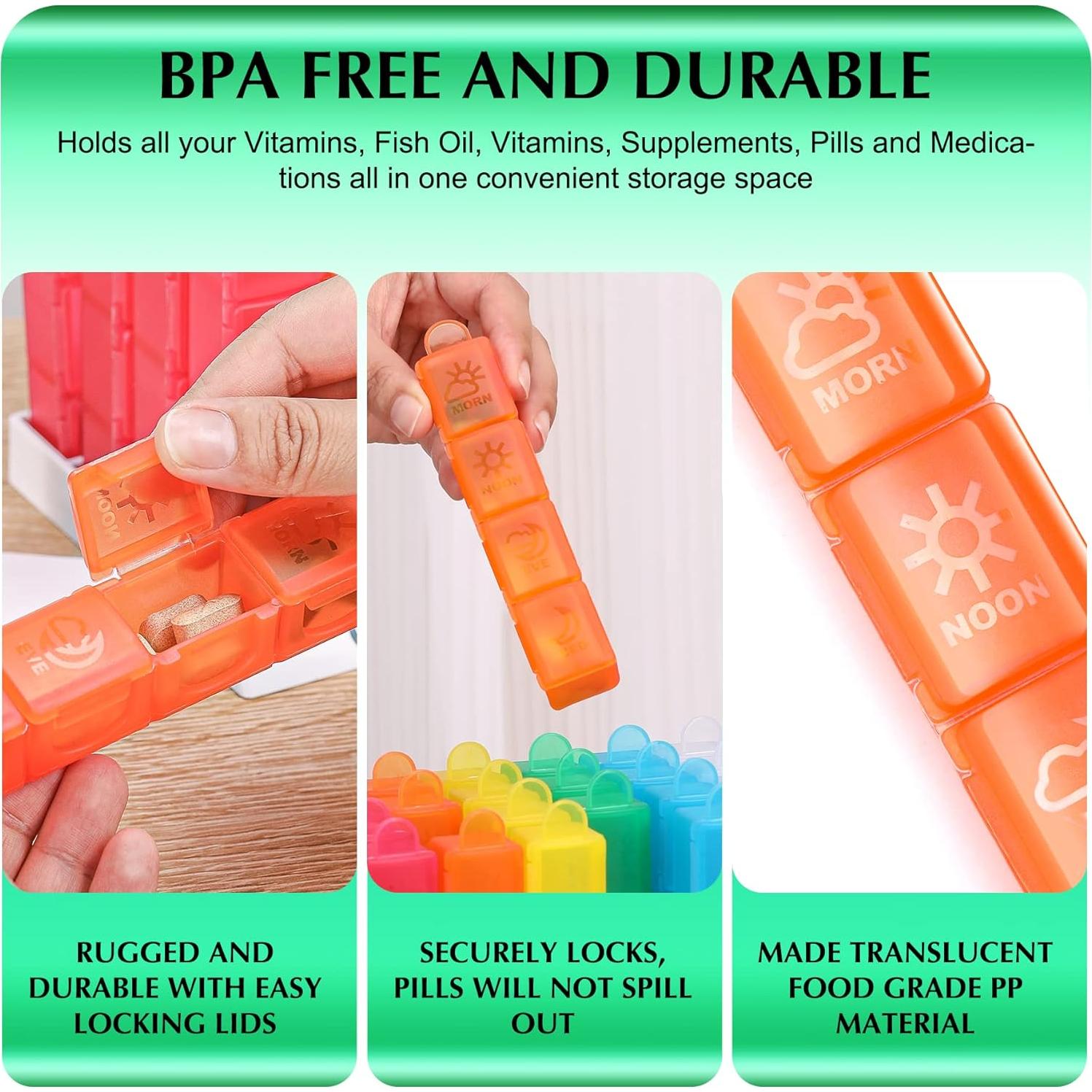 Organizador de Pastillas Mensual CAidRE 32 Compartimentos Multicolor