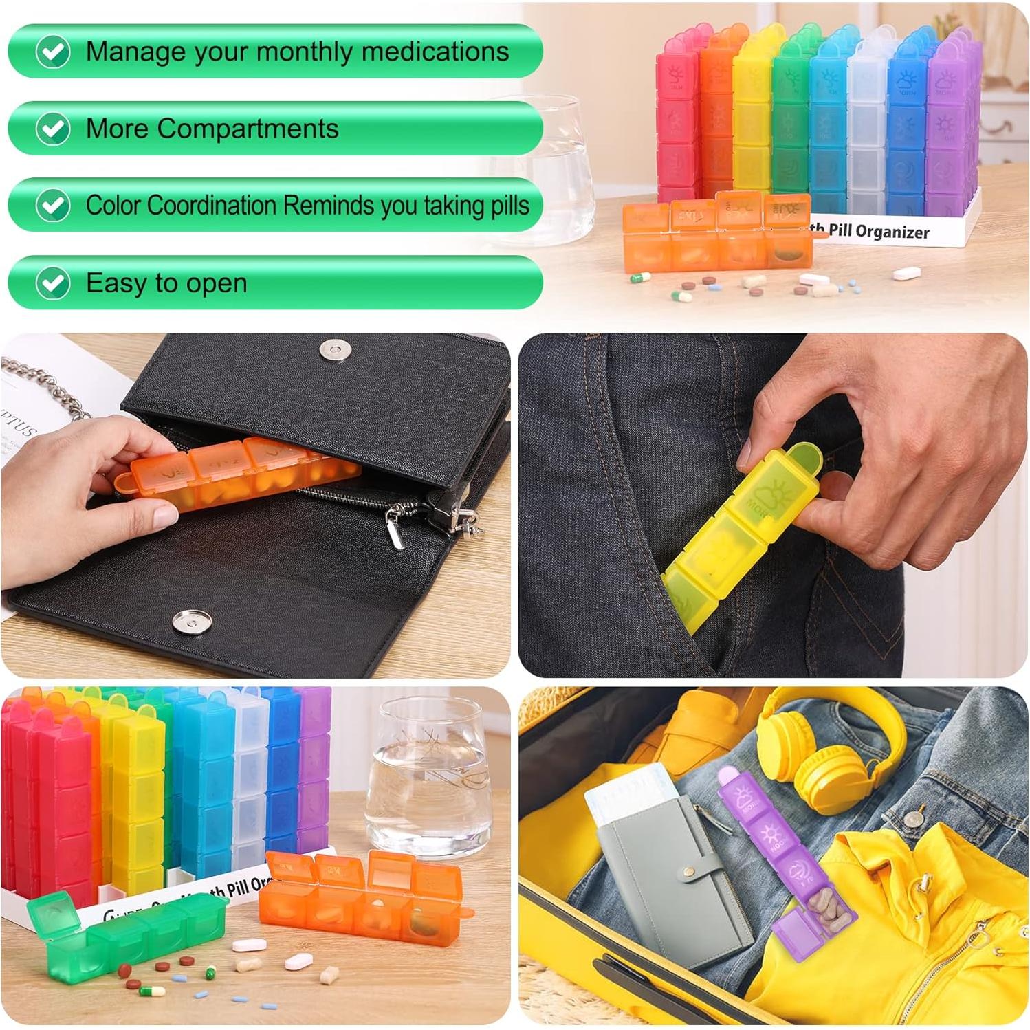 Organizador de Pastillas Mensual CAidRE 32 Compartimentos Multicolor