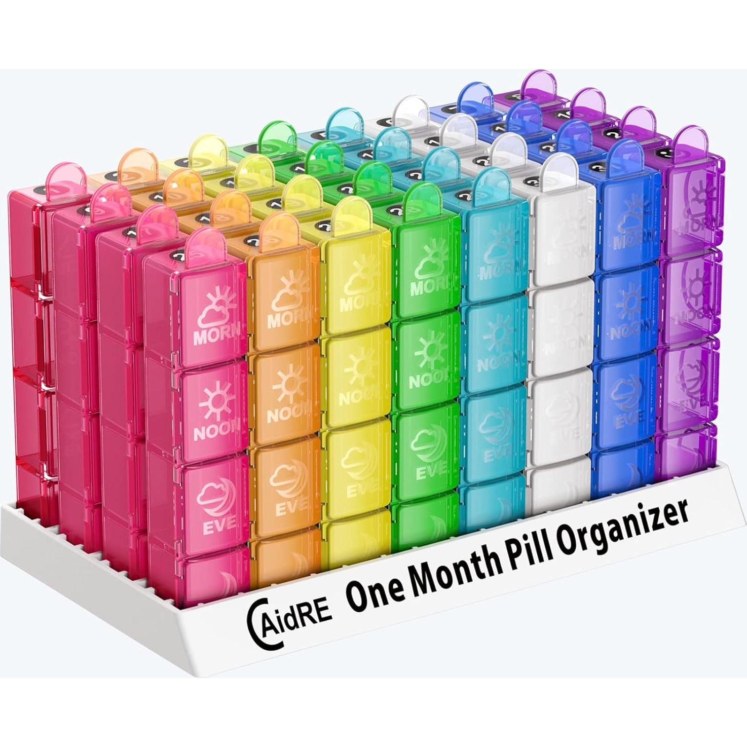 Organizador de Pastillas Mensual CAidRE 32 Compartimentos Multicolor