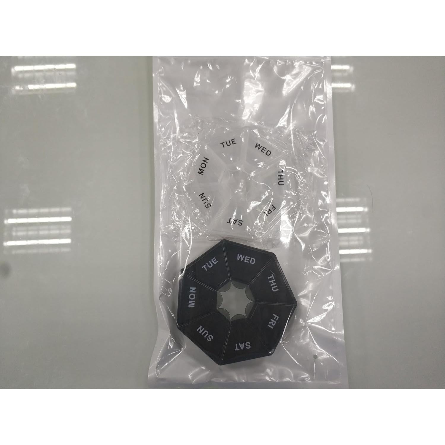 Organizador de Pastillas Sibba 7 Días 2 Pcs Portátil Negro