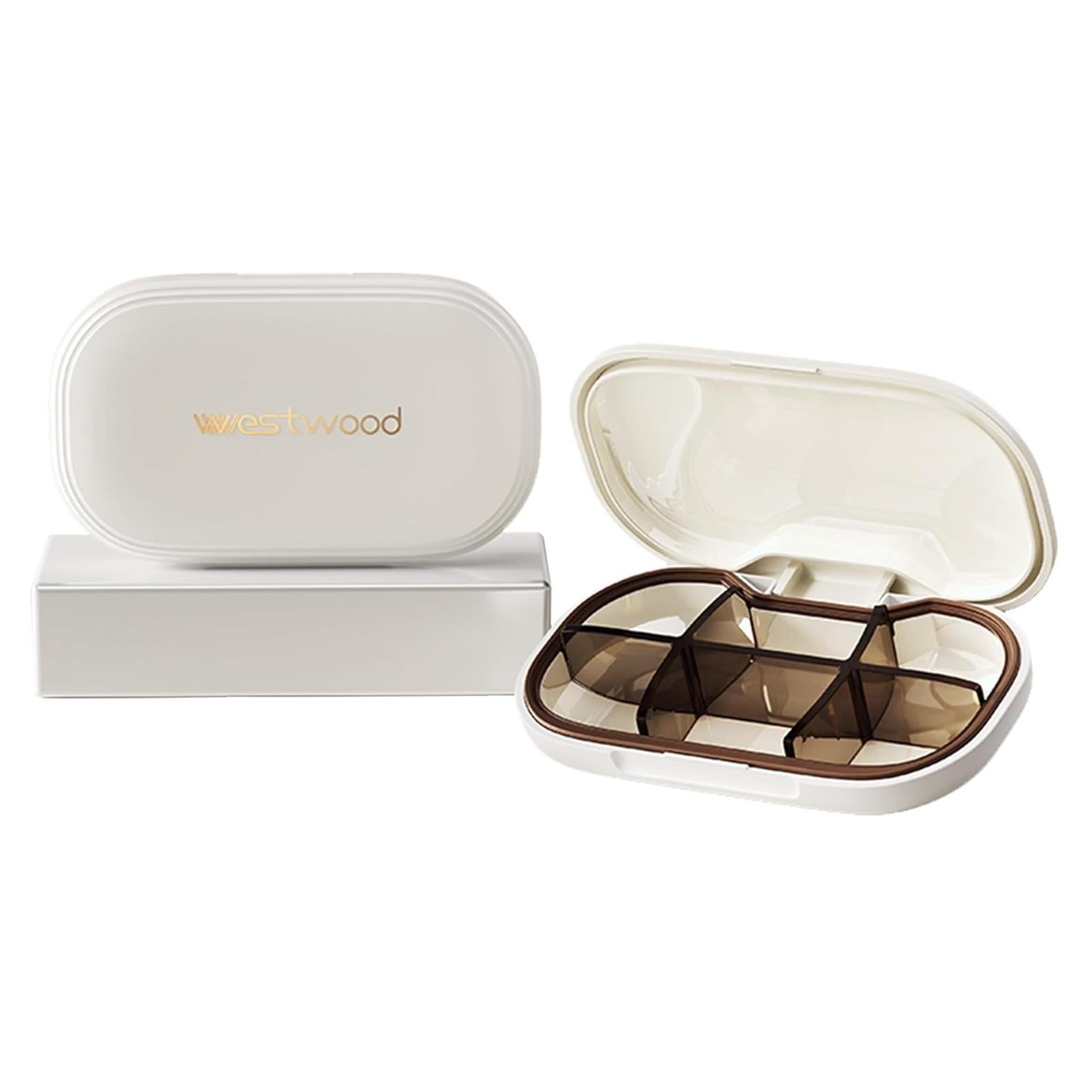 Organizador de Pastillas Crafts Stone 6 Compartimentos Blanco