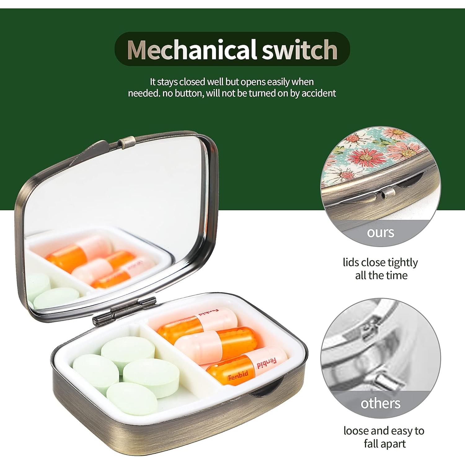 Caja de Pastillas Dynippy con Espejo Retro 2 Compartimentos