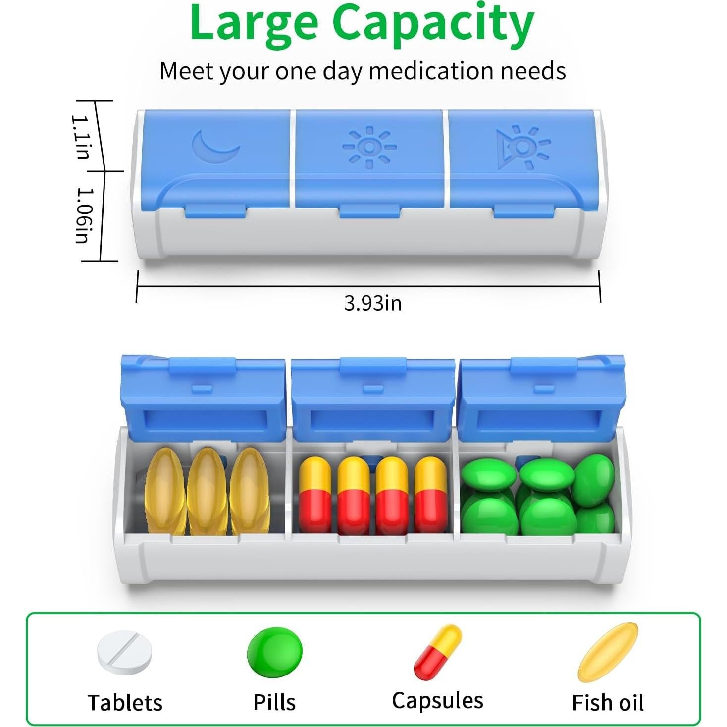 Organizador de Pastillas Urekt 3 Veces al Día - 3 Paquetes