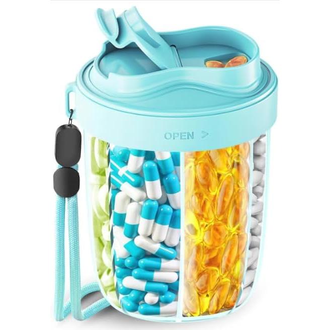 Dispensador de Pastillas Grande NAVIKIA 7 Compartimentos Azul