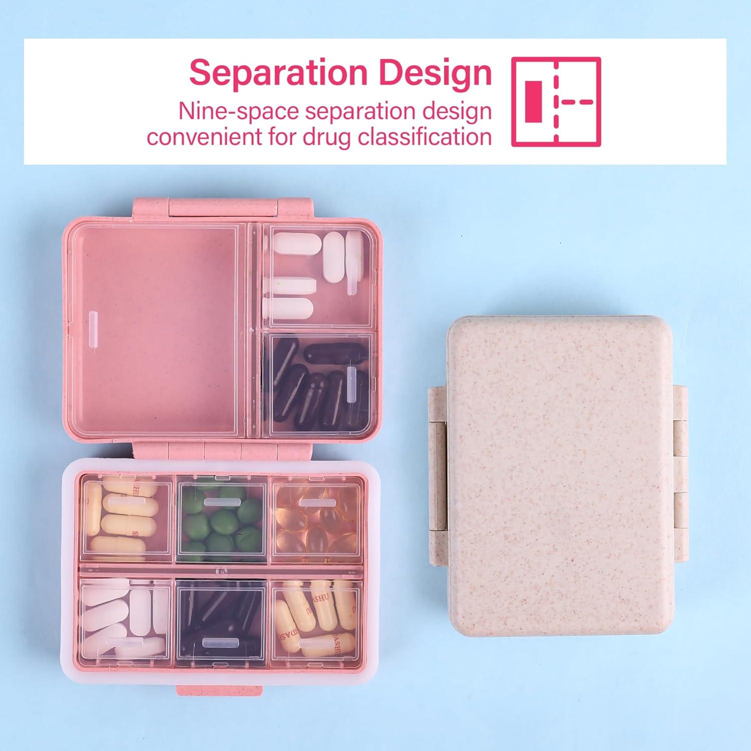 Organizador de Pastillas BUKACHE 9 Compartimentos Gris