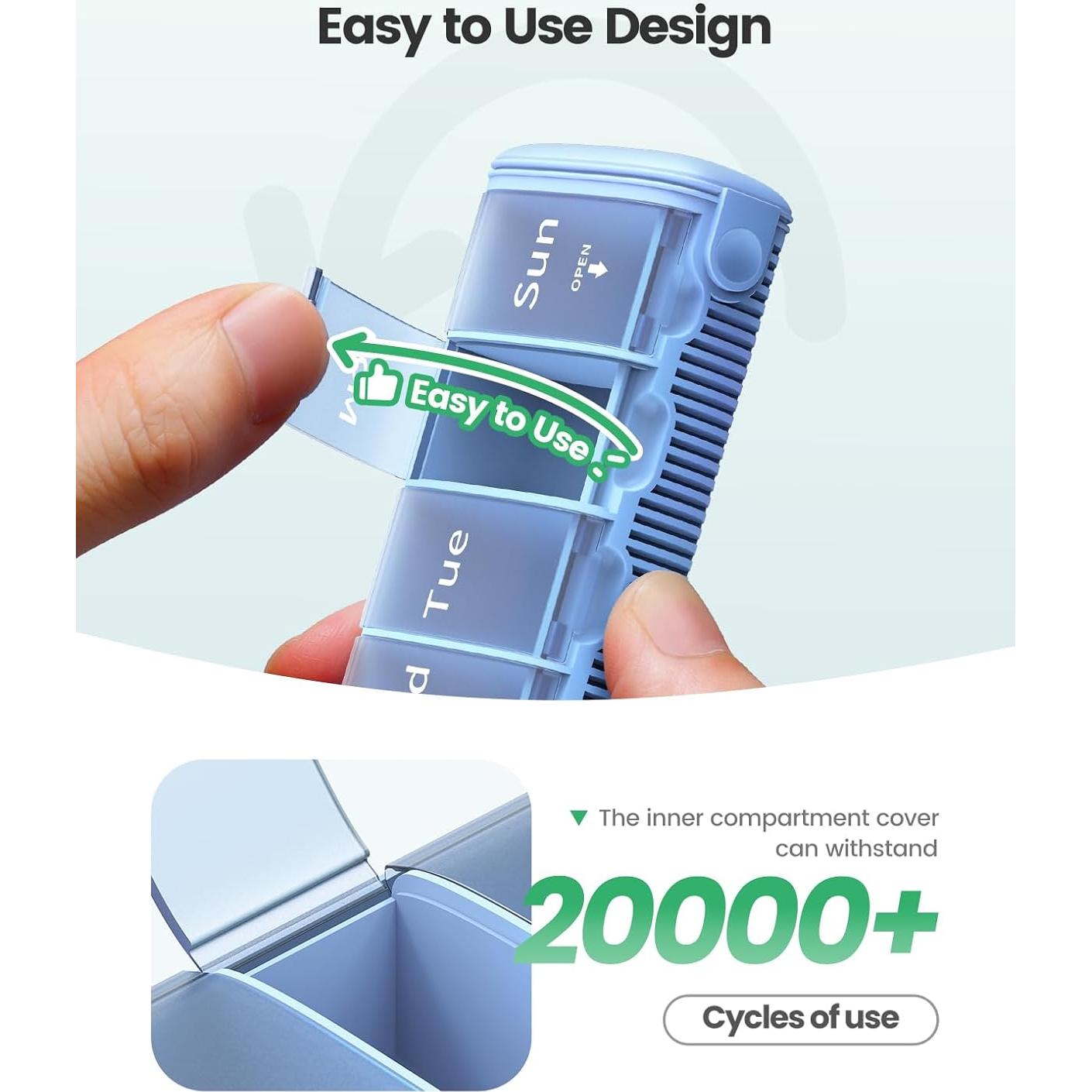 Organizador de Pastillas de Viaje Ideerfit Blanco 7 Días