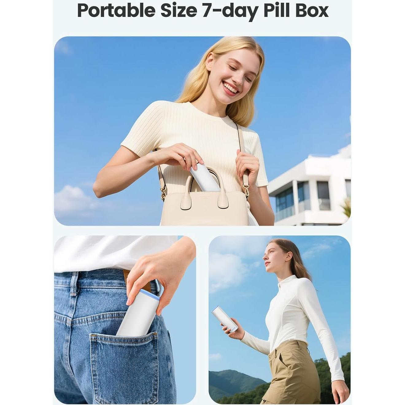 Organizador de Pastillas de Viaje Ideerfit Blanco 7 Días