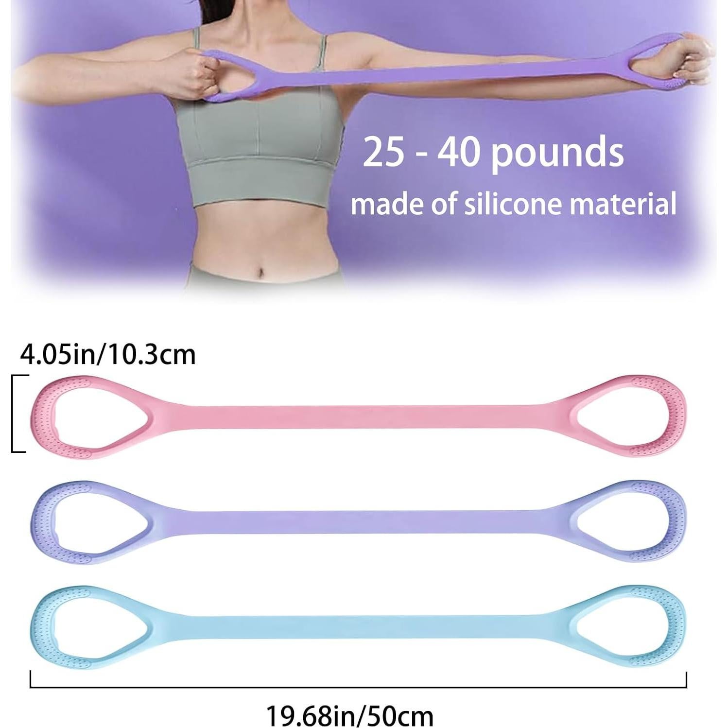 Bandas de Resistencia en Figura 8 qiyeyeye para Yoga y Pilates