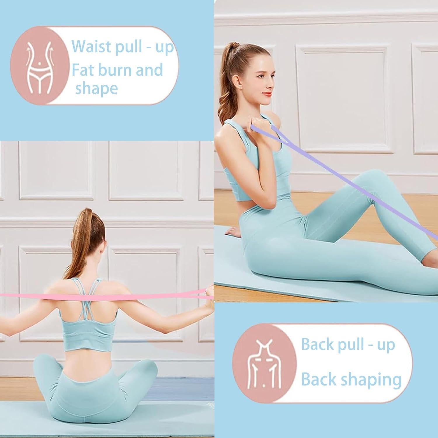 Bandas de Resistencia en Figura 8 qiyeyeye para Yoga y Pilates
