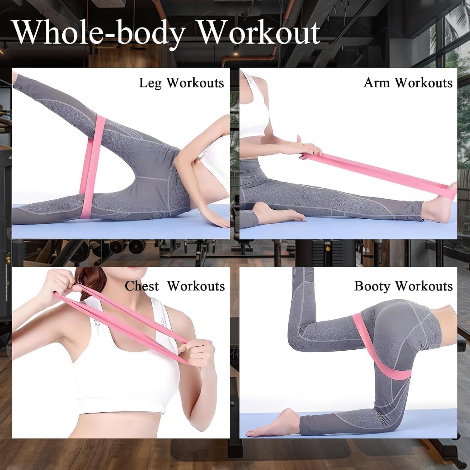 1 Pack Resistance Bands for Working Out, Workout Equipment, Exercise Bands for Home Gym & Stretching, Pilates Equipment, Fitness Equipment(Pink, X-Light)