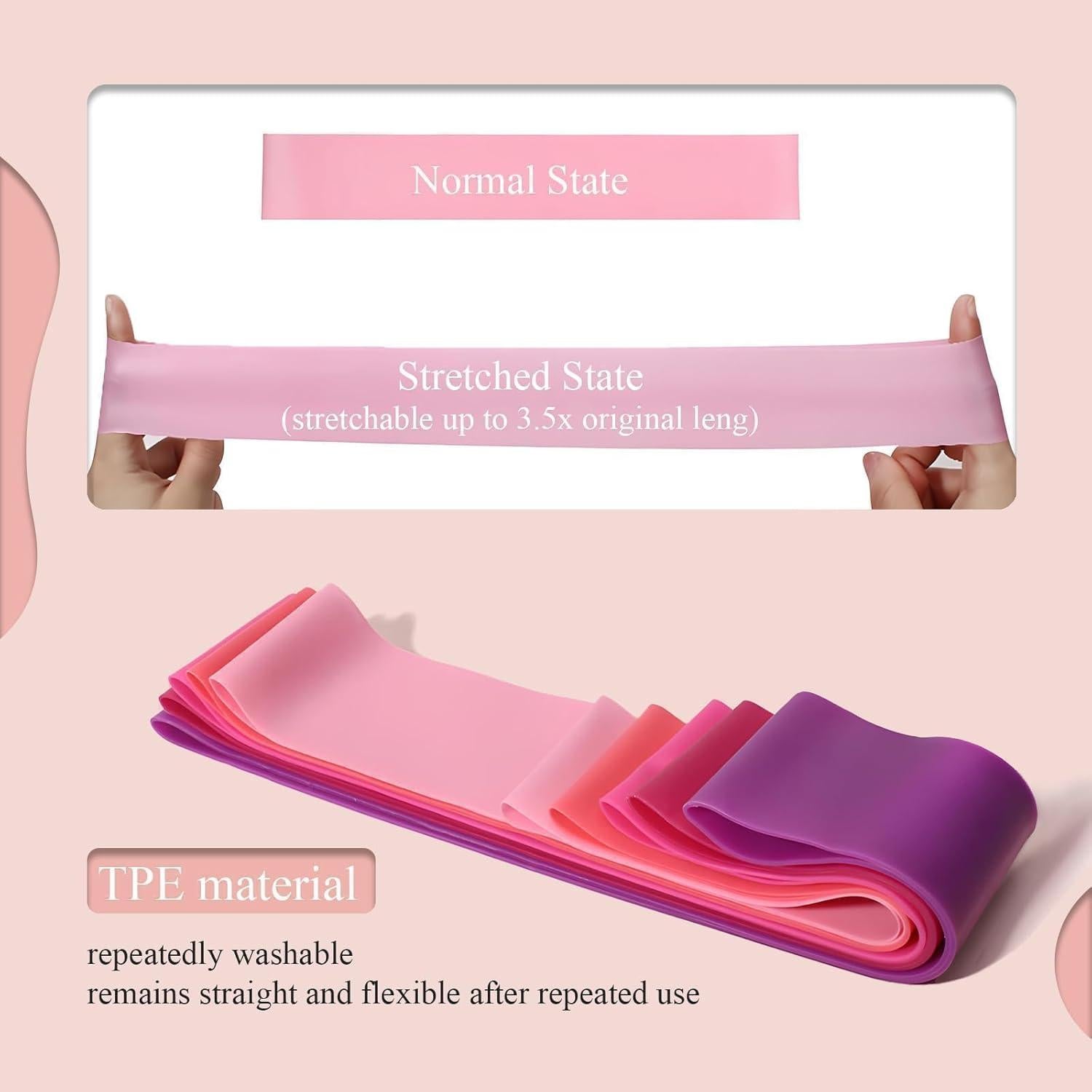 1 Pack Resistance Bands for Working Out, Workout Equipment, Exercise Bands for Home Gym & Stretching, Pilates Equipment, Fitness Equipment(Pink, X-Light)