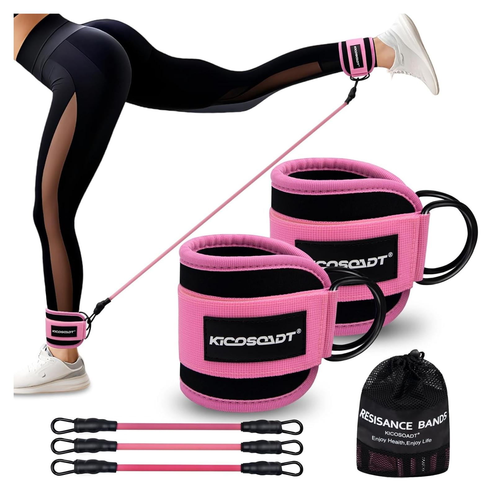 Bandas de Resistencia para Tobillos KICOSOADT - Rosa