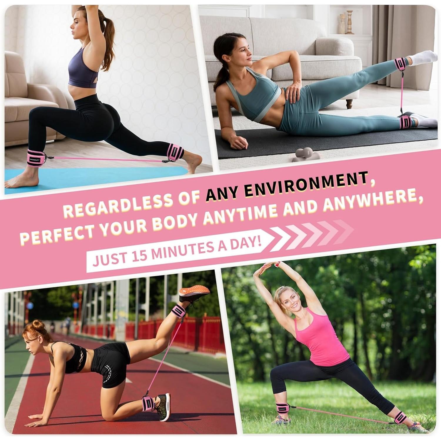 Bandas de Resistencia para Tobillos KICOSOADT - Rosa