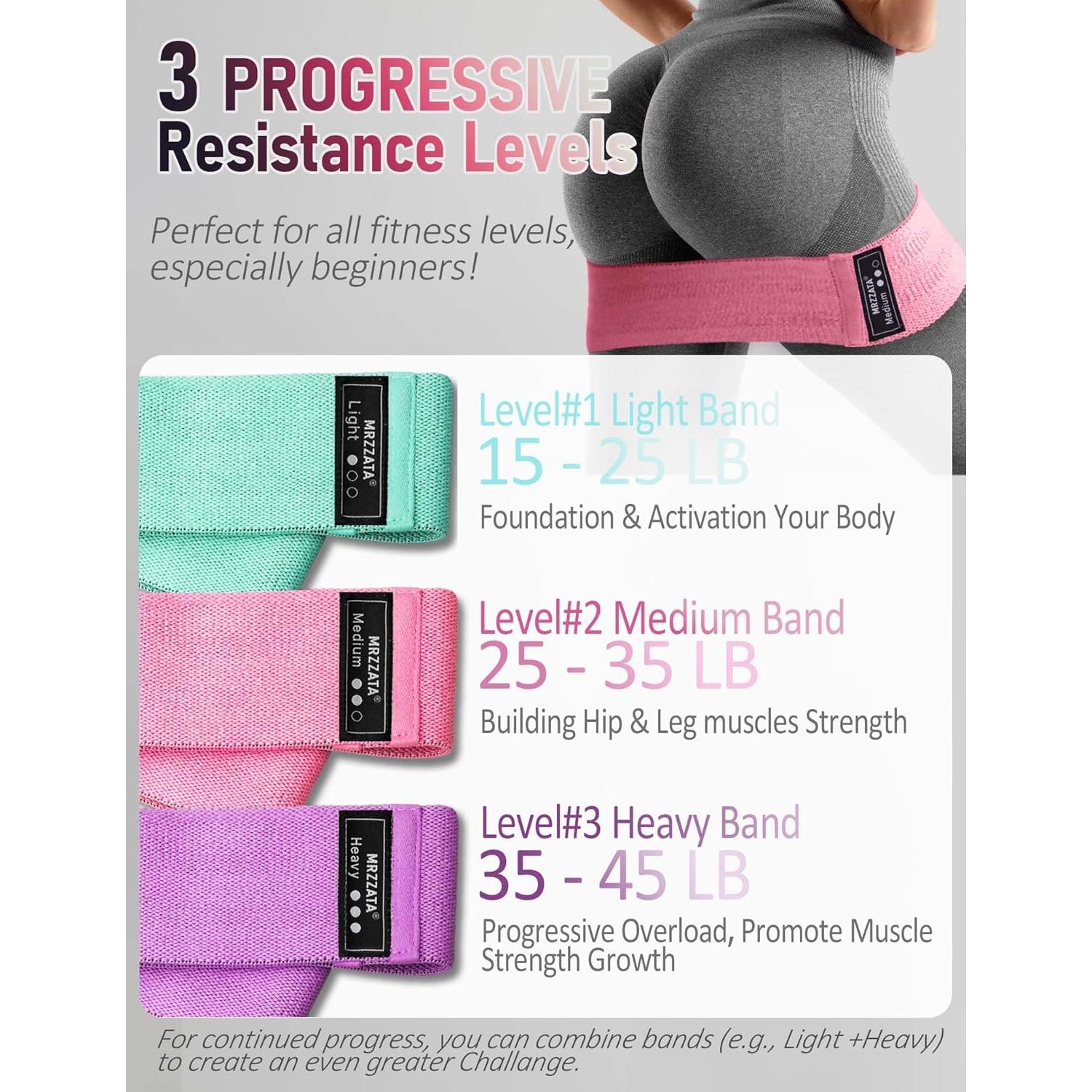 Bandas de Resistencia MRZZATA para Glúteos y Piernas - 3 Niveles