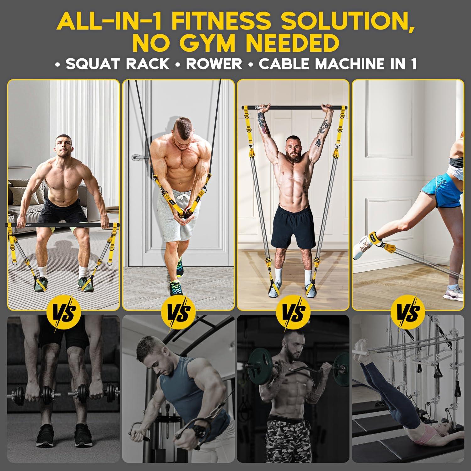 Kit de Barra de Pilates HOXWC con Bandas de Resistencia 122kg