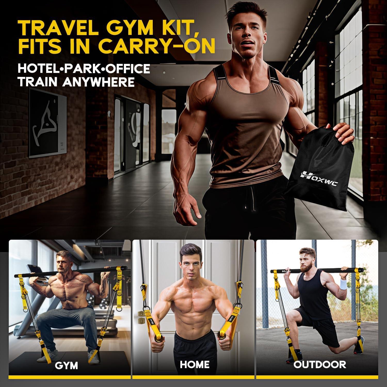 Kit de Barra de Pilates HOXWC con Bandas de Resistencia 122kg