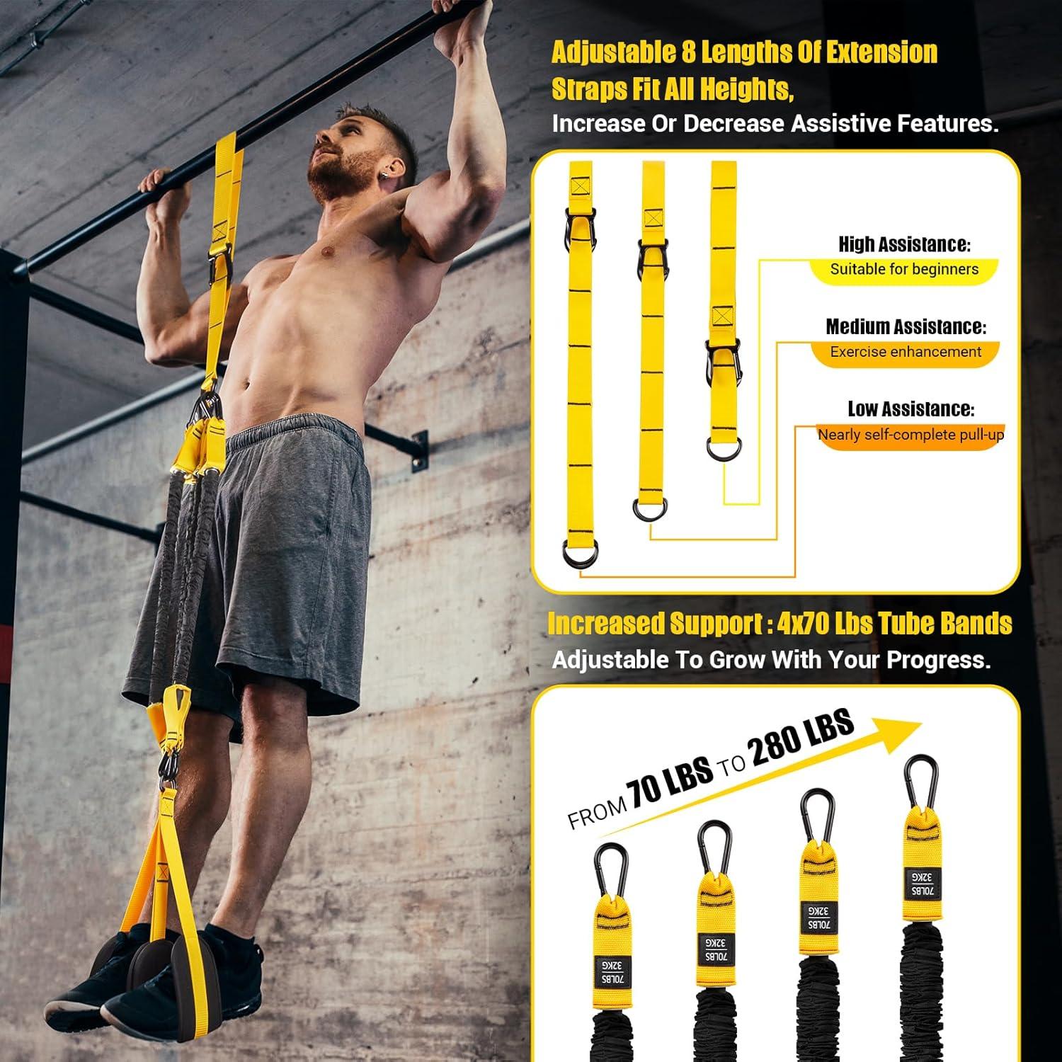 Bandas de Asistencia para Dominadas COFOF Ajustables 70-280 lbs