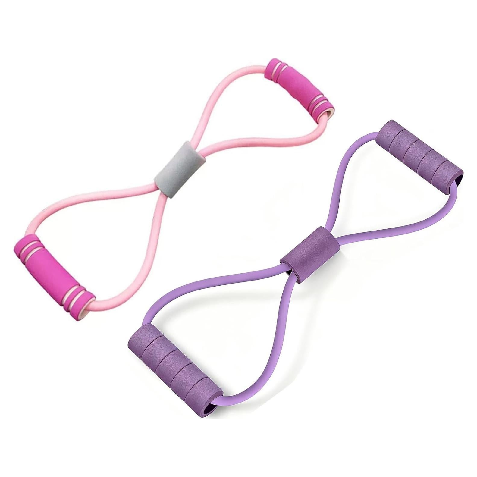 Juego de 2 Bandas de Resistencia Lijinhe 11.34 kg Rosa y Morado