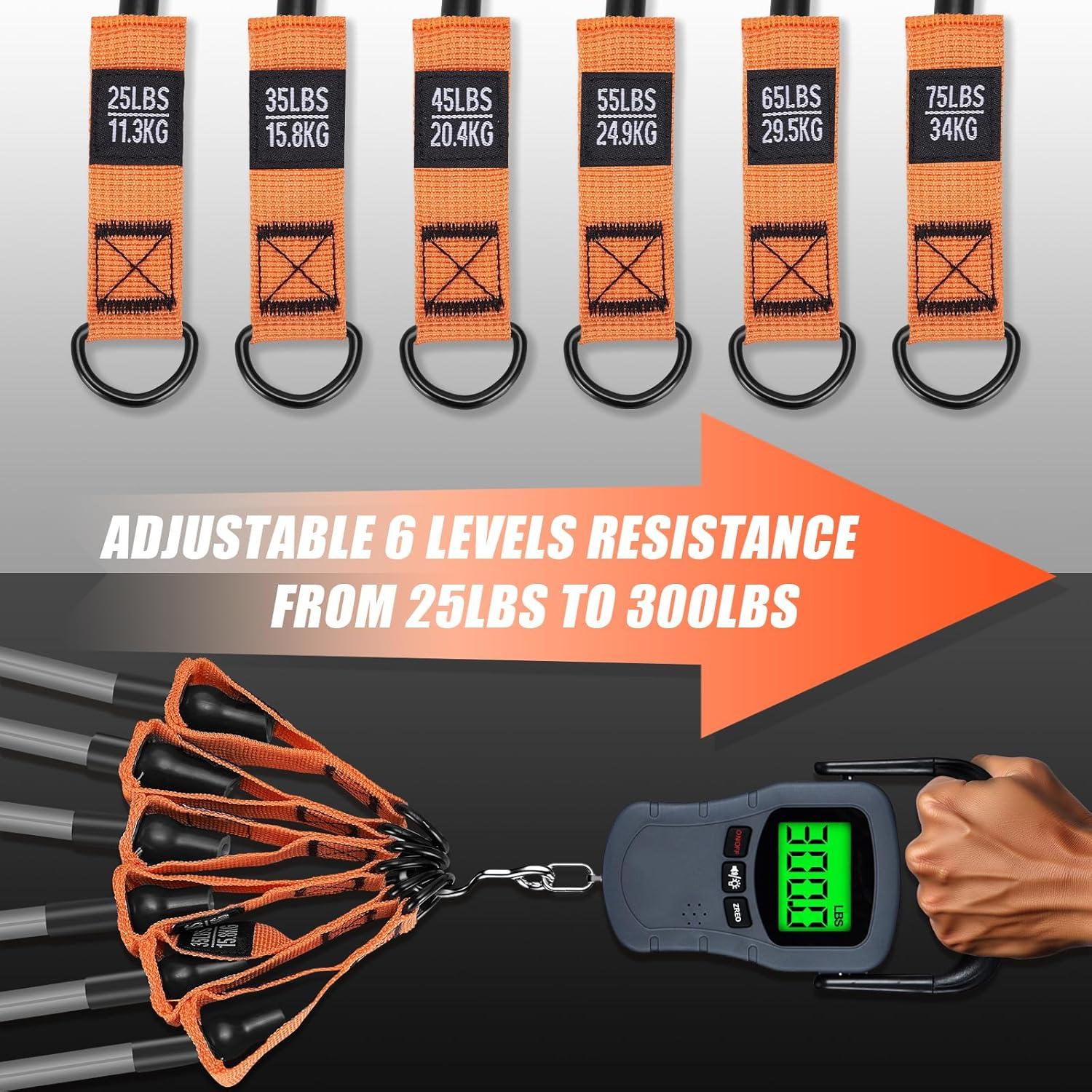 Bandas de Resistencia YONKFUL 300 LBS con Mangos y Anclaje