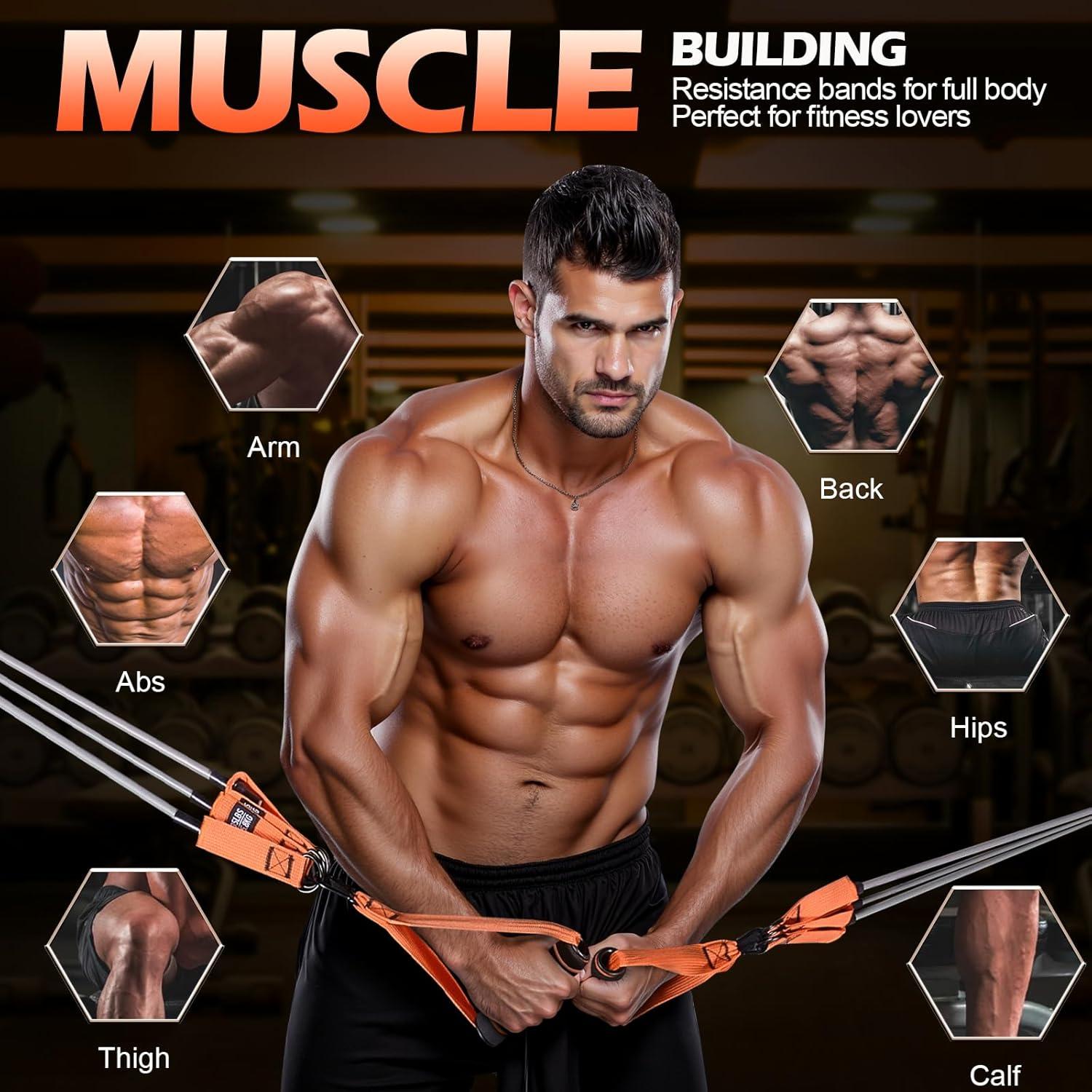 Bandas de Resistencia YONKFUL 300 LBS con Mangos y Anclaje