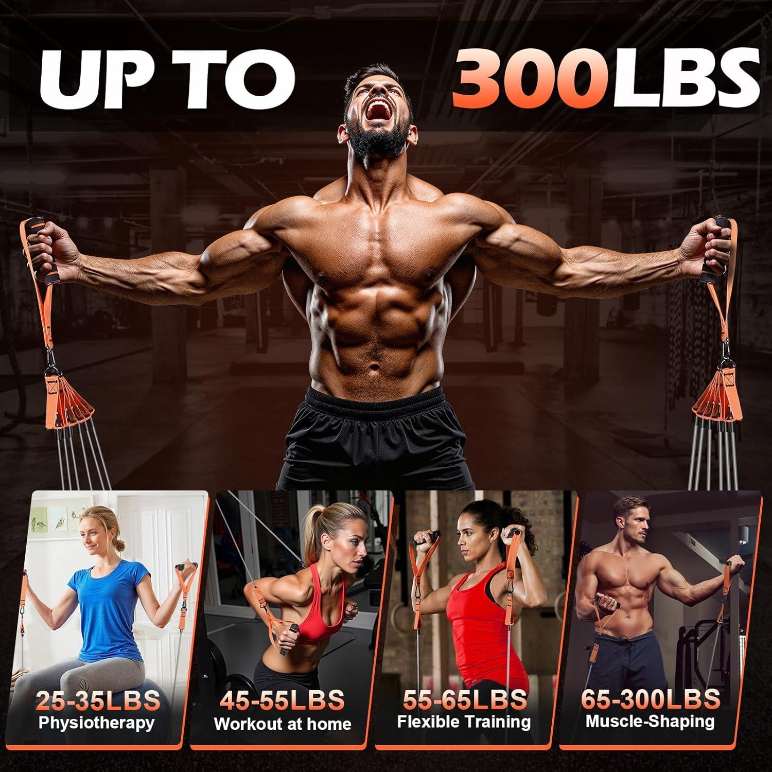 Bandas de Resistencia YONKFUL 300 LBS con Mangos y Anclaje