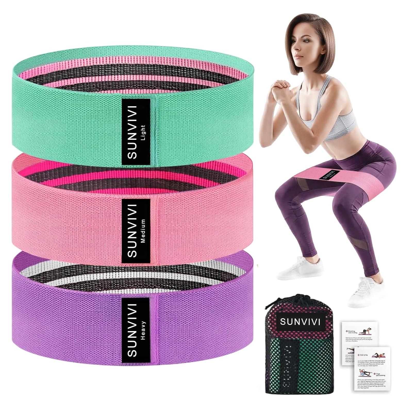 Set de Bandas de Resistencia SUNVIVI para Piernas y Glúteos - 3 Niveles