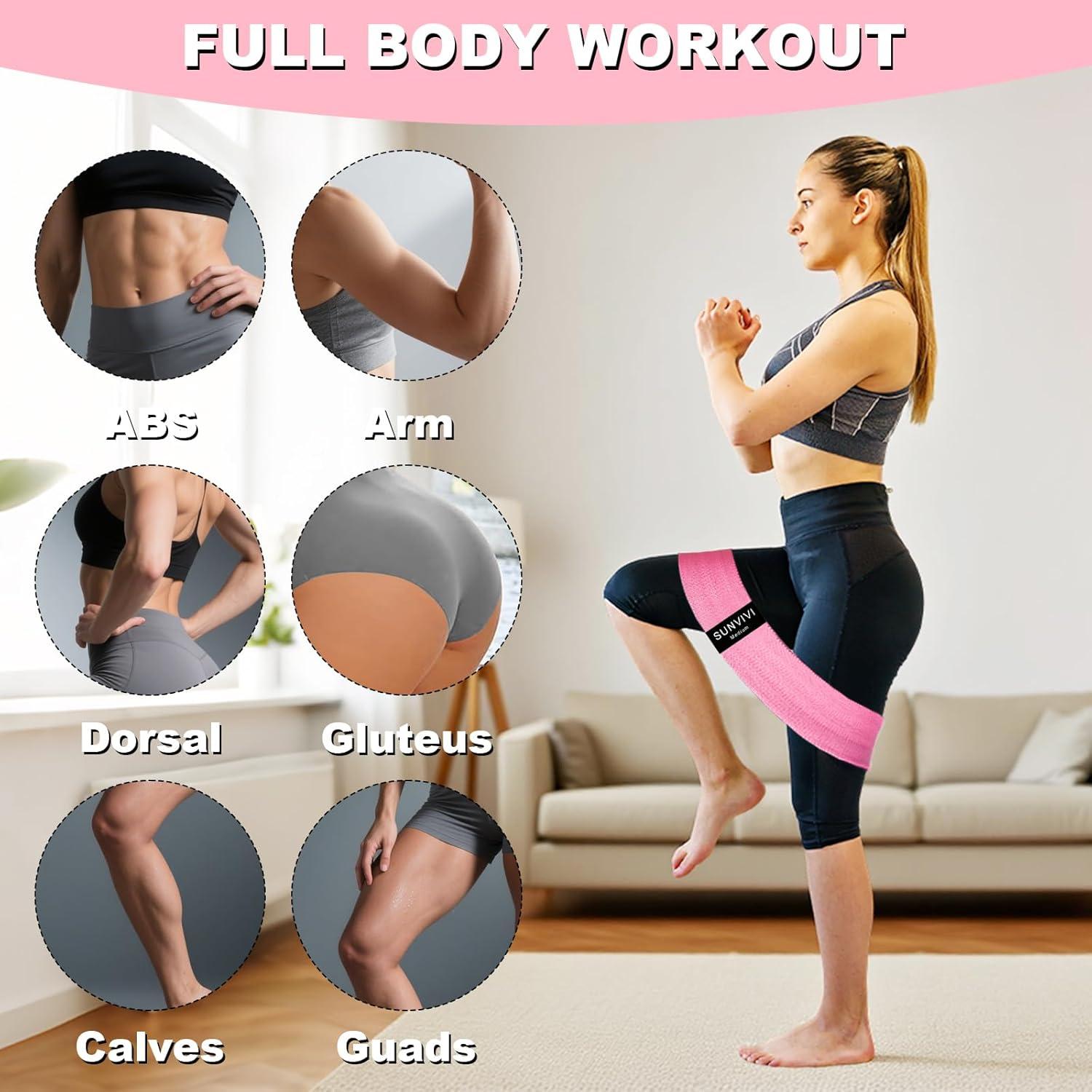 Set de Bandas de Resistencia SUNVIVI para Piernas y Glúteos - 3 Niveles