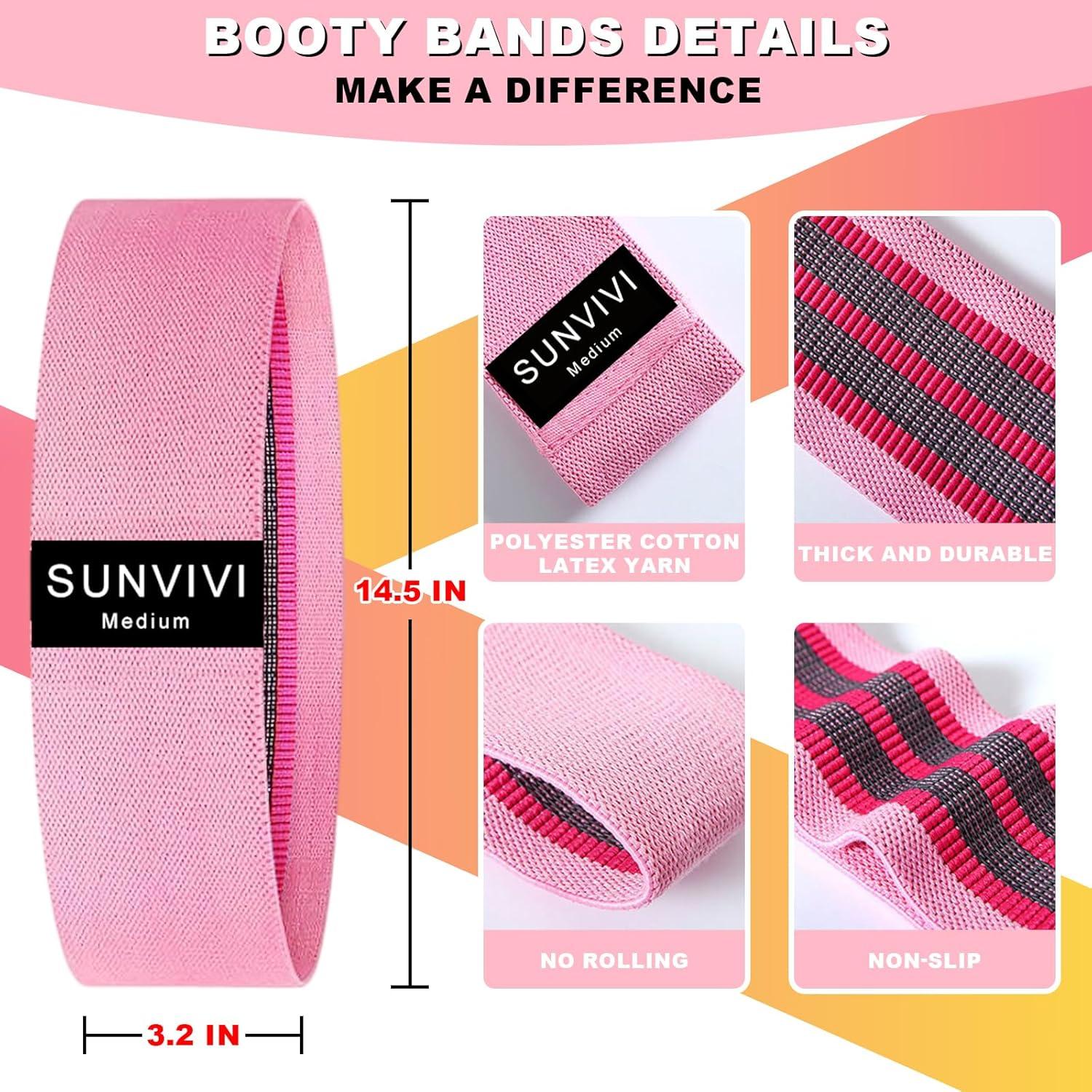 Set de Bandas de Resistencia SUNVIVI para Piernas y Glúteos - 3 Niveles