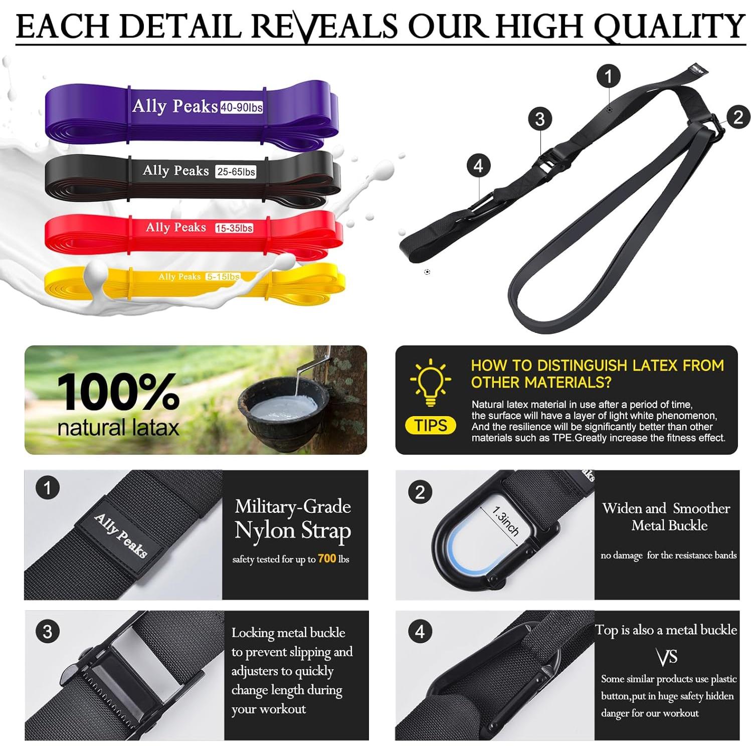 Bandas de Asistencia para Dominadas Ally Peaks - 4 Bandas de Resistencia