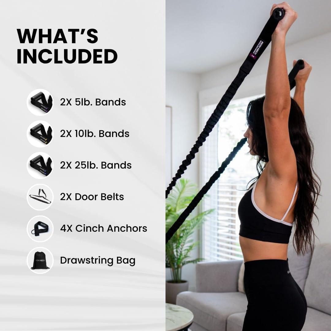 Sistema de Banda de Resistencia Iron Neck - Rehabilitación Hombro 3 Niveles