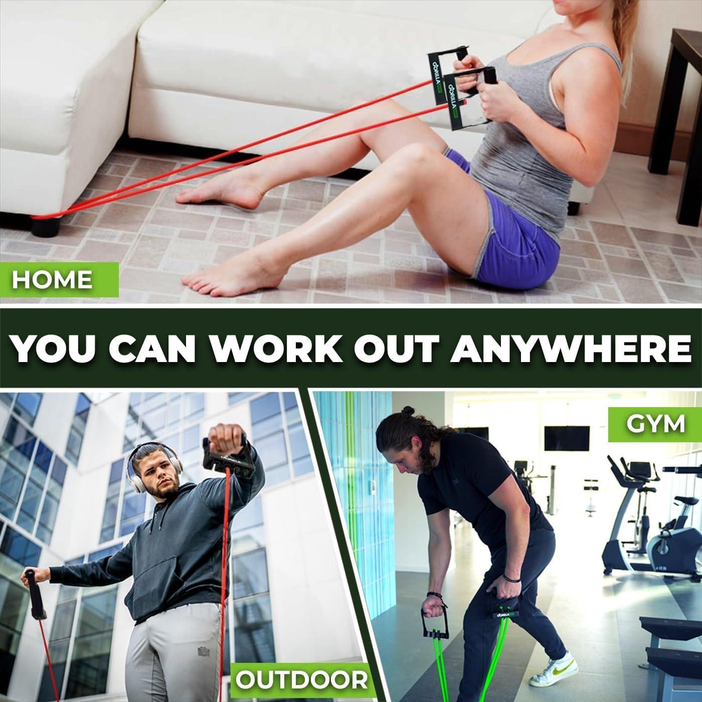 Bandas de Resistencia Gorilla Bow 68 kg con Mangos Antideslizantes