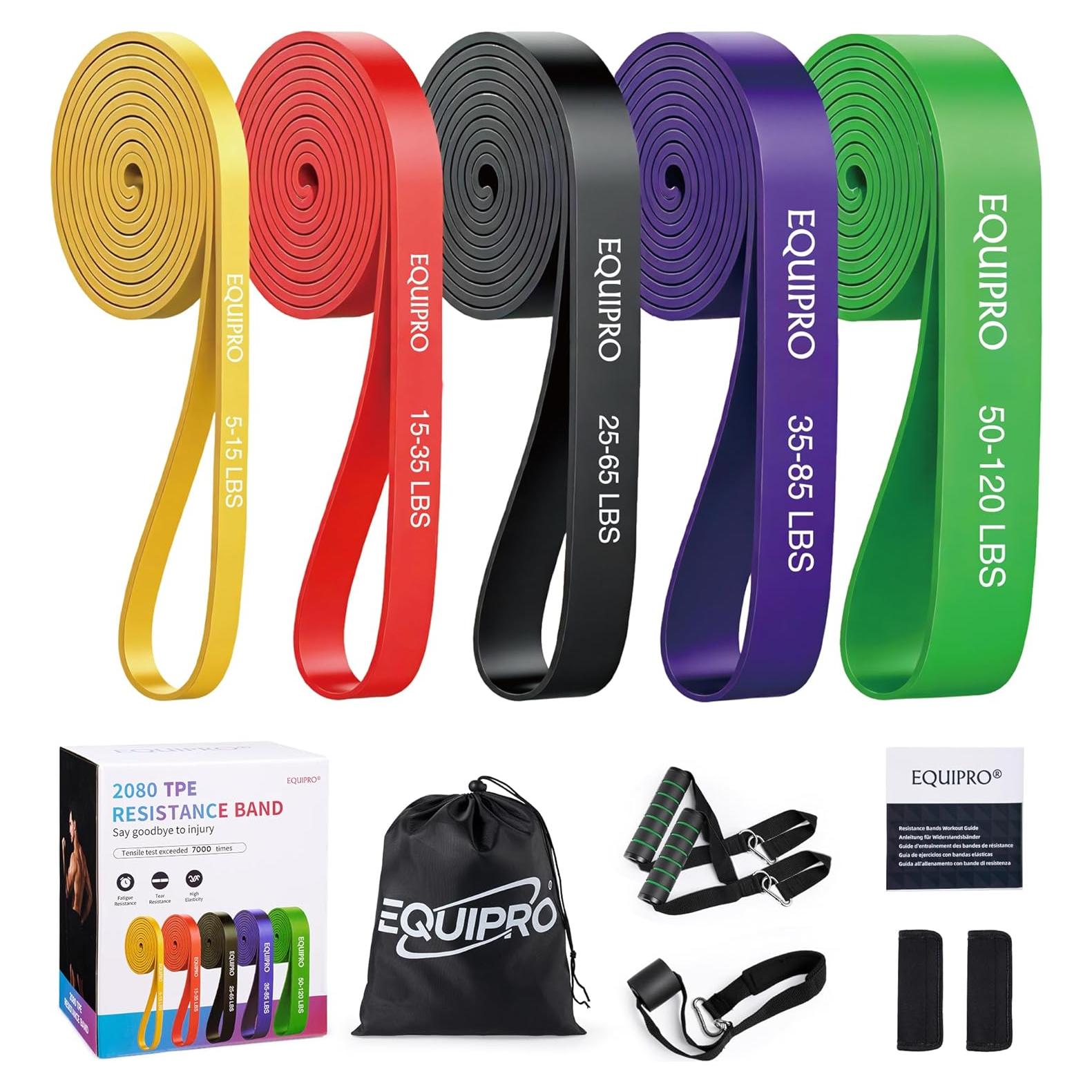 Bandas de Resistencia Equipro con Mangos y Ancla de Puerta