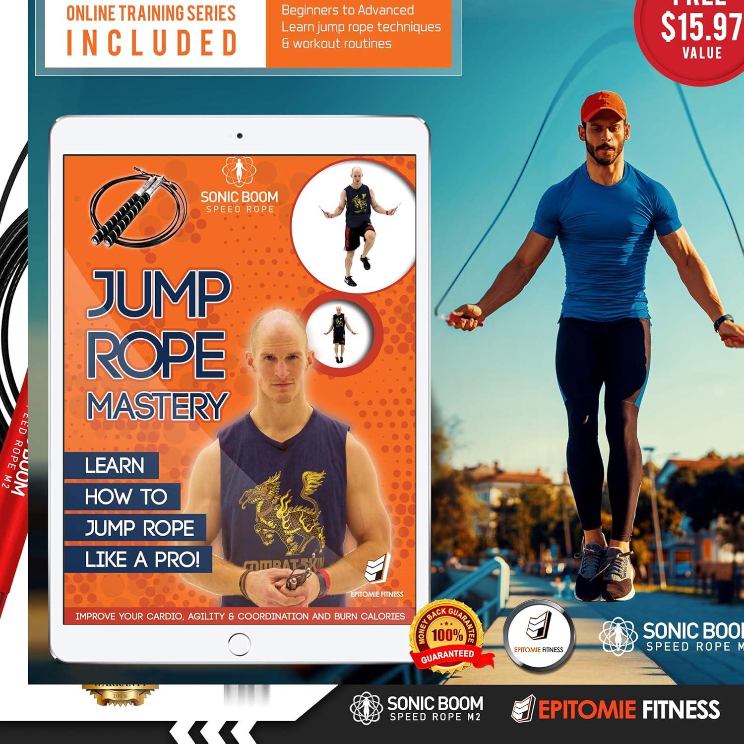 Cuerda de Salto Epitomie Fitness Sonic Boom M2 3.05m Rojo