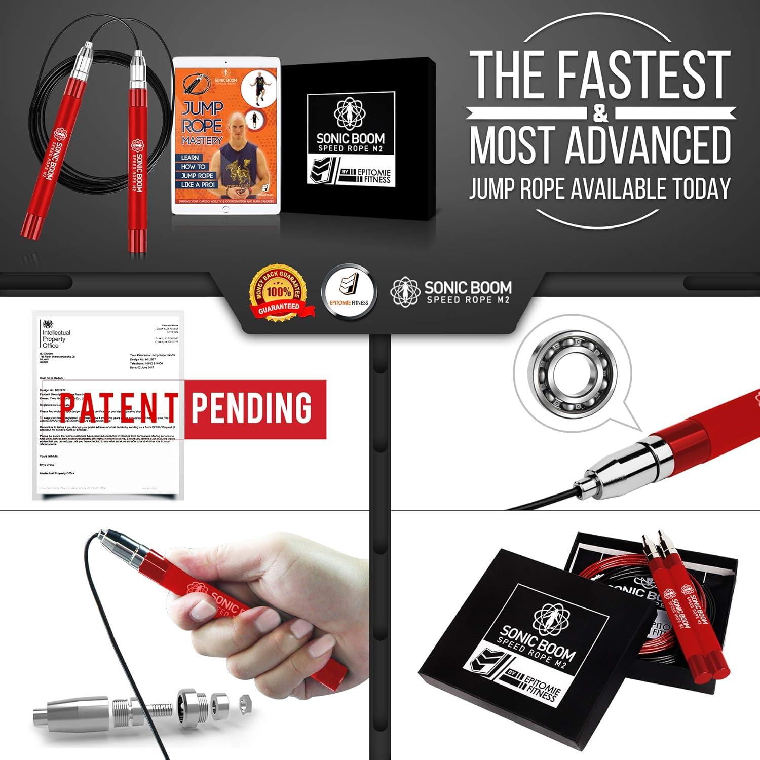 Cuerda de Salto Epitomie Fitness Sonic Boom M2 3.05m Rojo