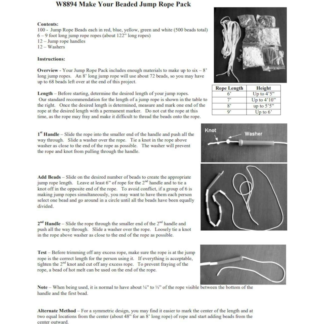 Crea Tu Propia Cuerda de Saltar S&S Worldwide - 6 Cuerdas 2.74m