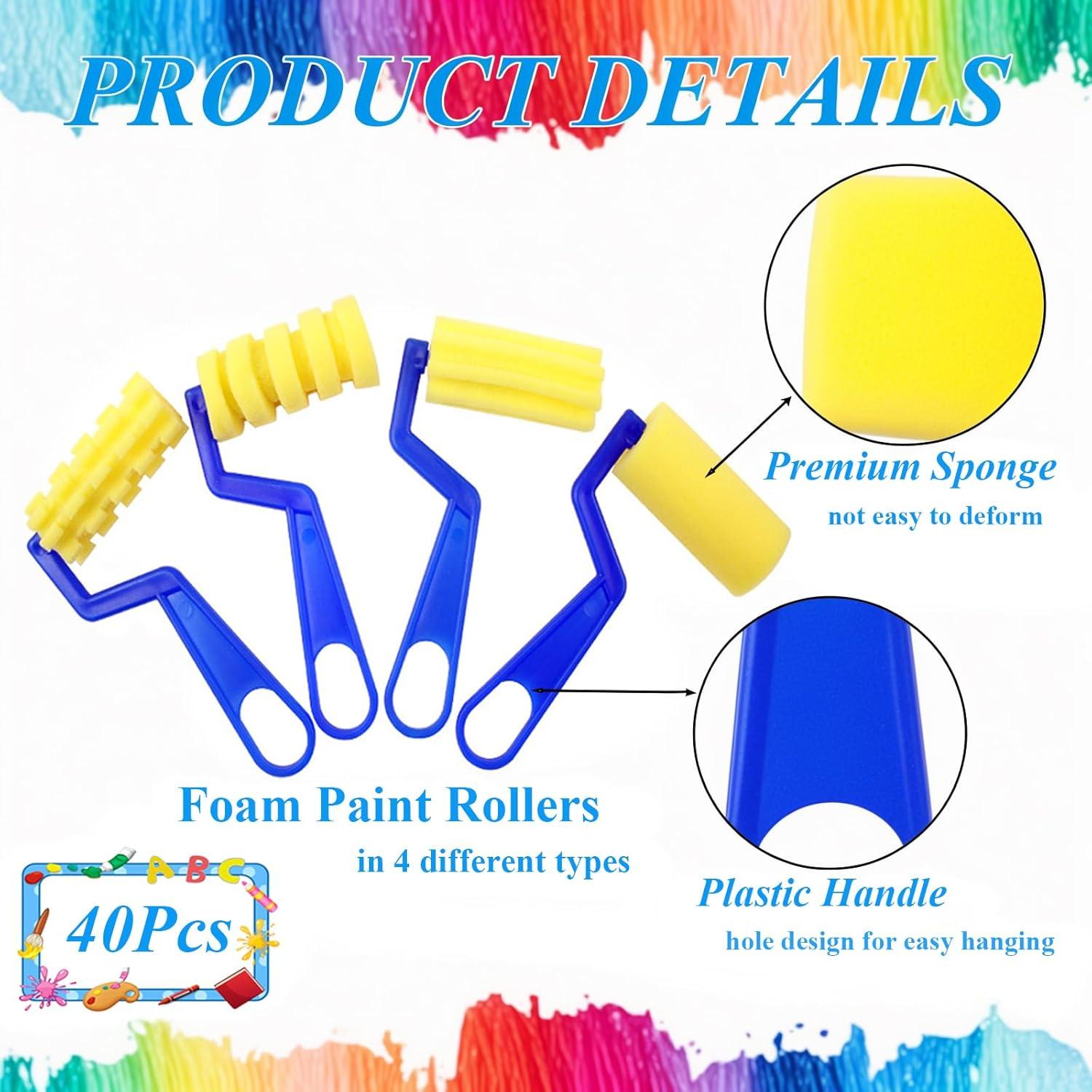 40 Rodillos de Pintura de Espuma SHANDERBAR Reutilizables 7 cm