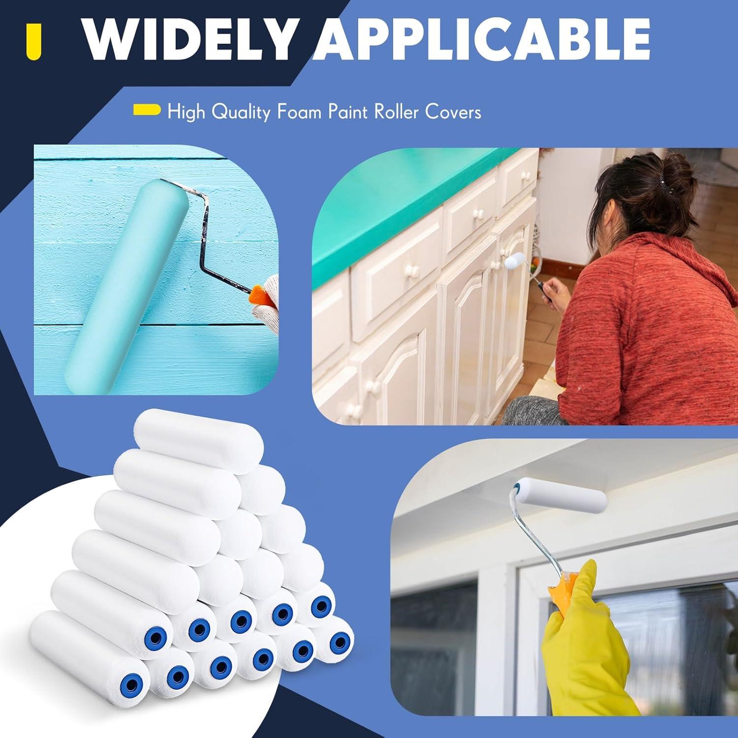 40 Fundas de Rodillo de Pintura Nuenen 15.24 cm Espuma Alta Densidad