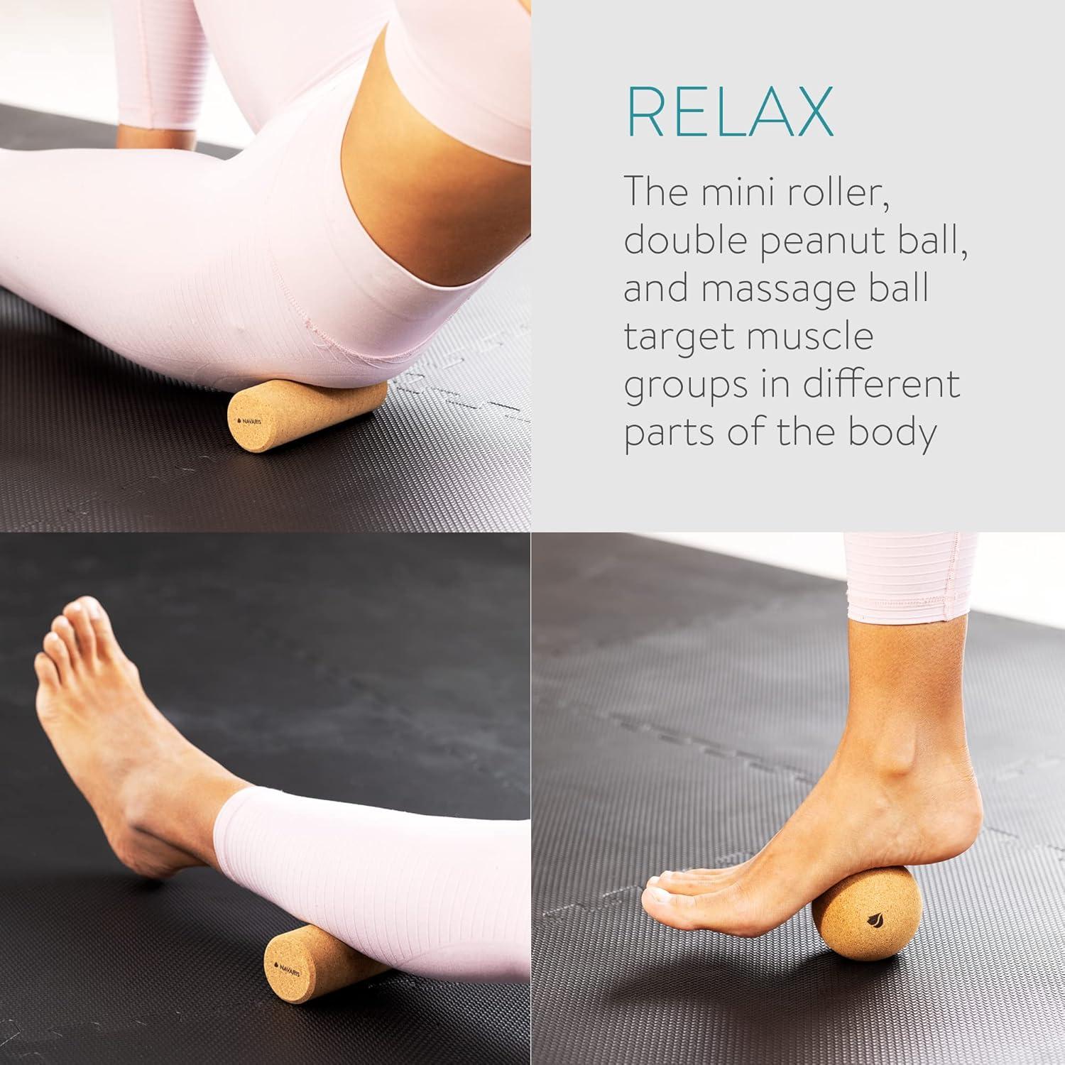 Juego de Rodillos de Masaje de Corcho Navaris - 3 Piezas