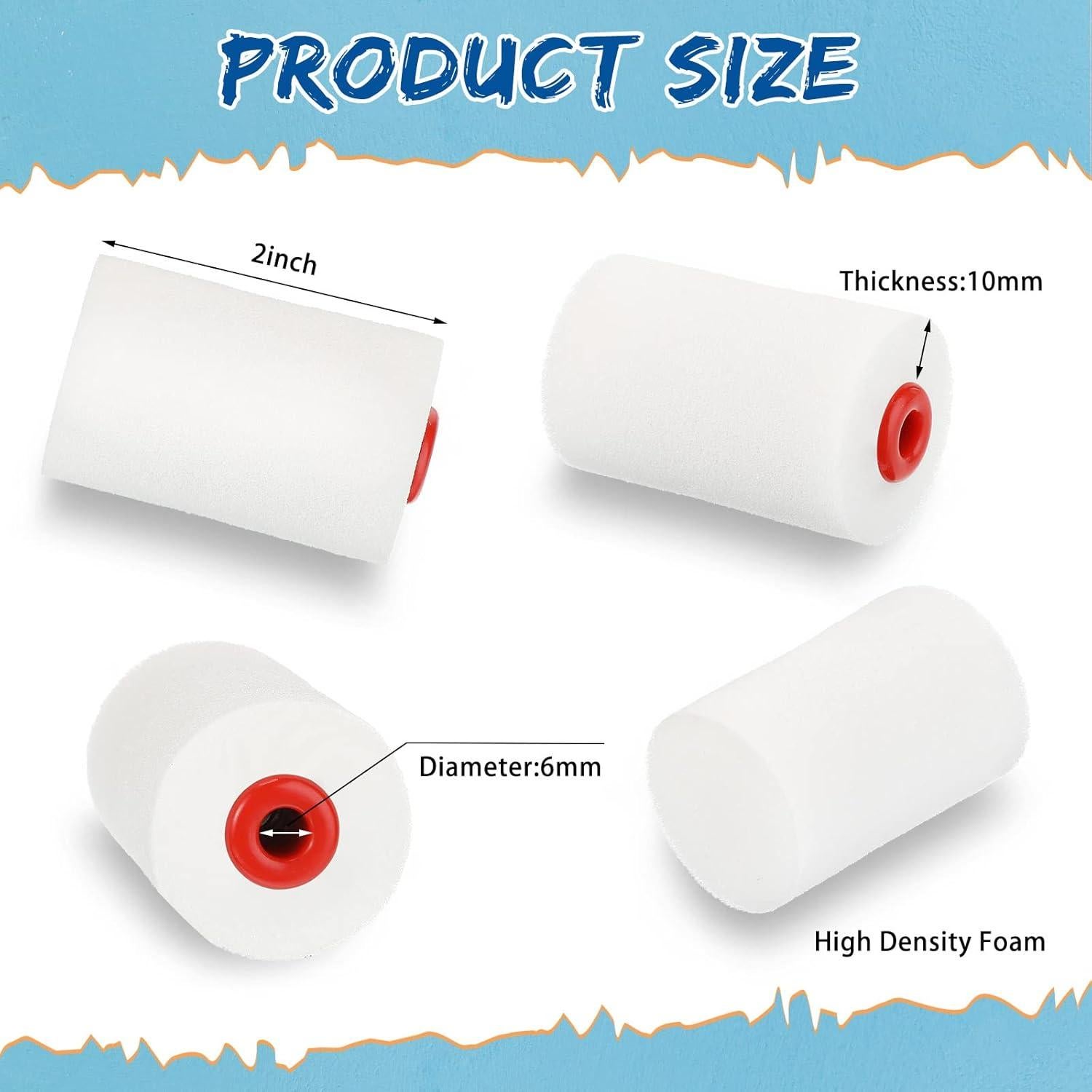 60 Cubiertas de Rodillo de Pintura de Espuma 5 cm Nuogo