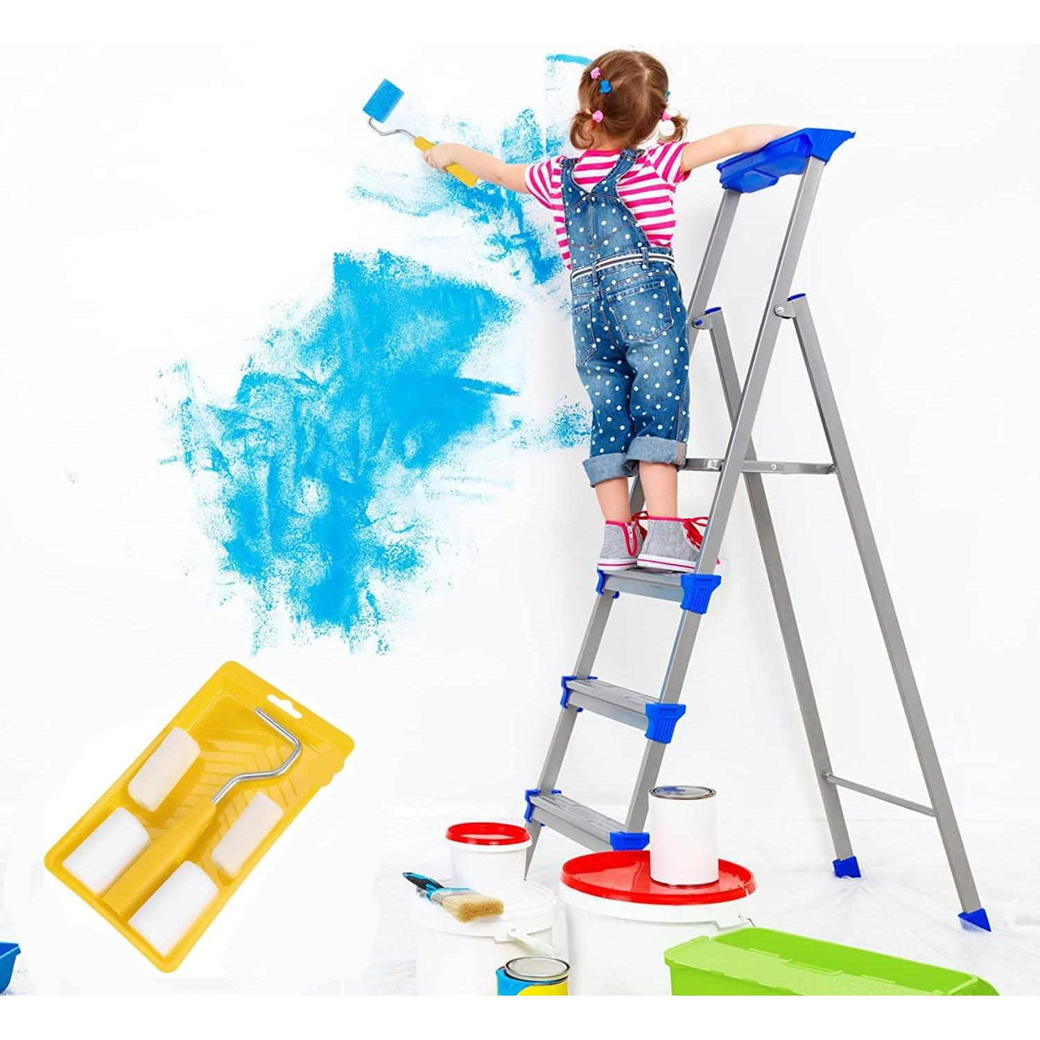 Kit Mini Rodillo de Pintura RZJZGZ 5 cm con Bandeja y Fundas