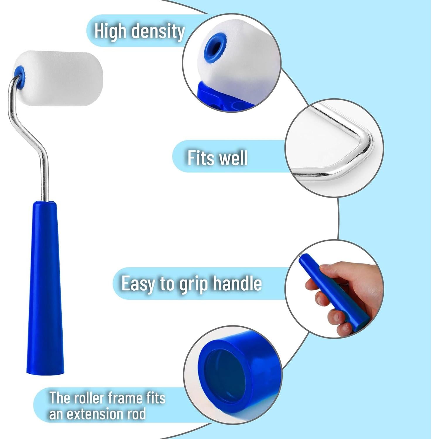 Kit de Rodillo de Pintura de Espuma Bates 10 Piezas 2"