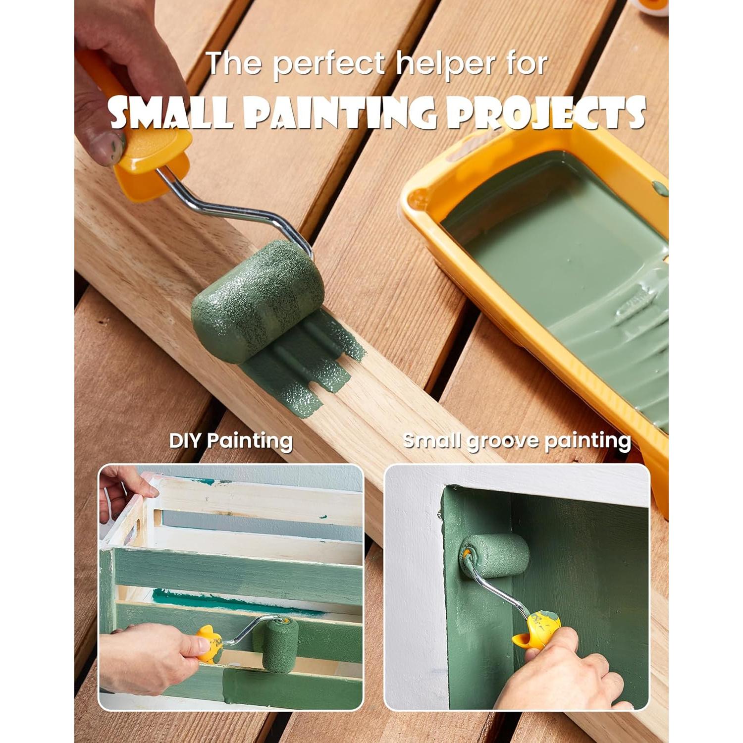 Kit de Rodillos de Pintura Mini Voomey 12 Piezas 5 cm