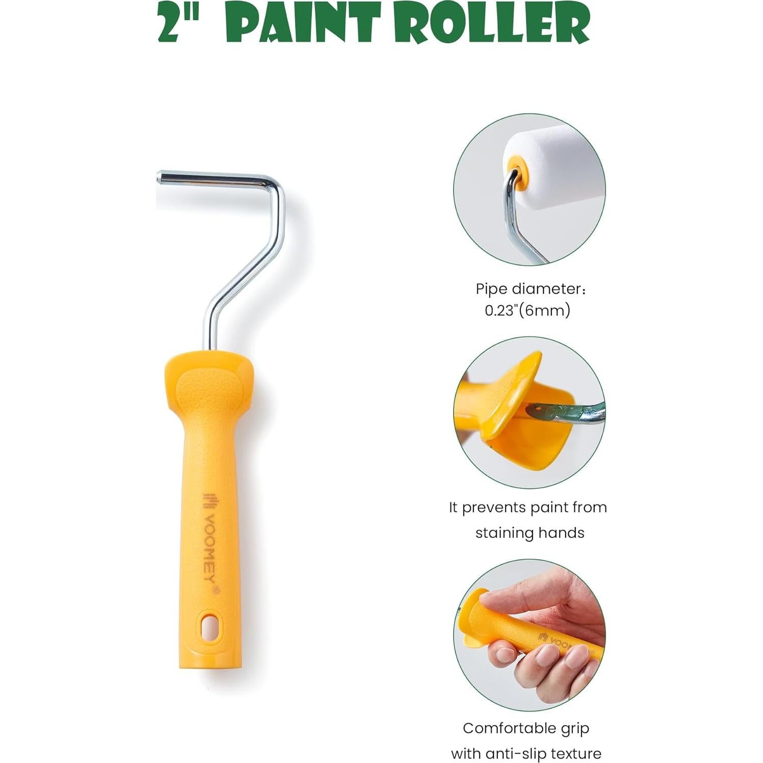 Kit de Rodillos de Pintura Mini Voomey 12 Piezas 5 cm