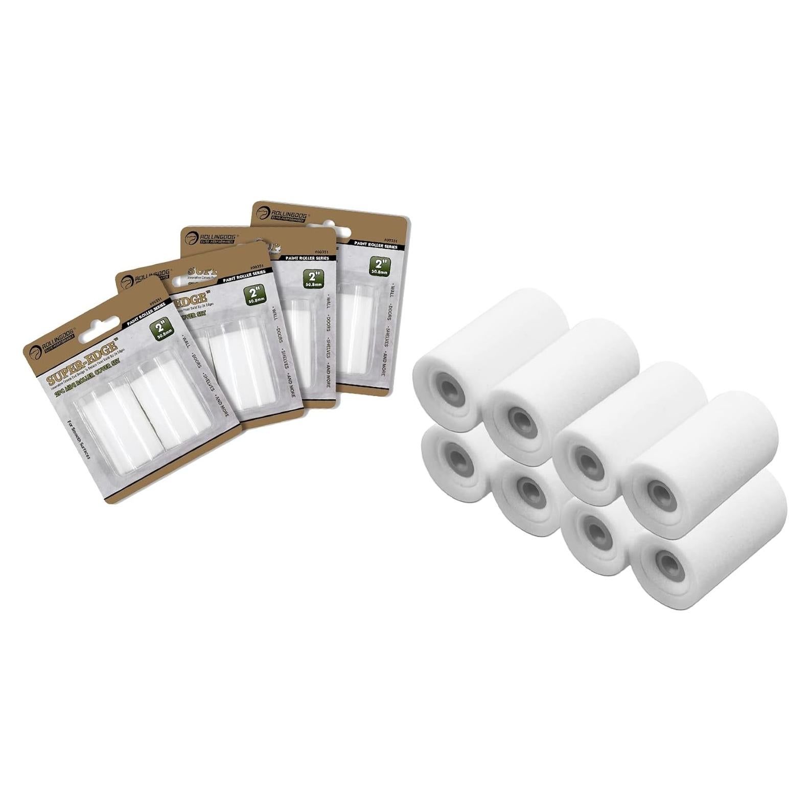 Rodillos de Pintura Mini Espuma ROLLINGDOG 8Pcs 2" Convexo