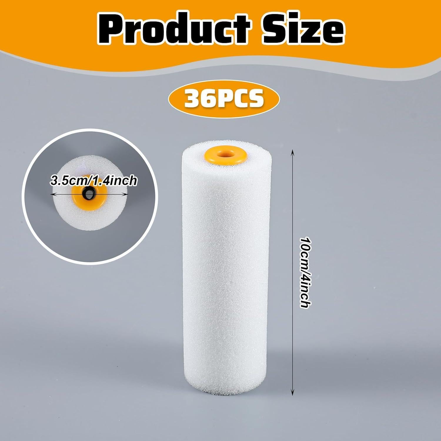 Paquete de 36 Fundas de Rodillo de Pintura Tobeelec 10.16 cm