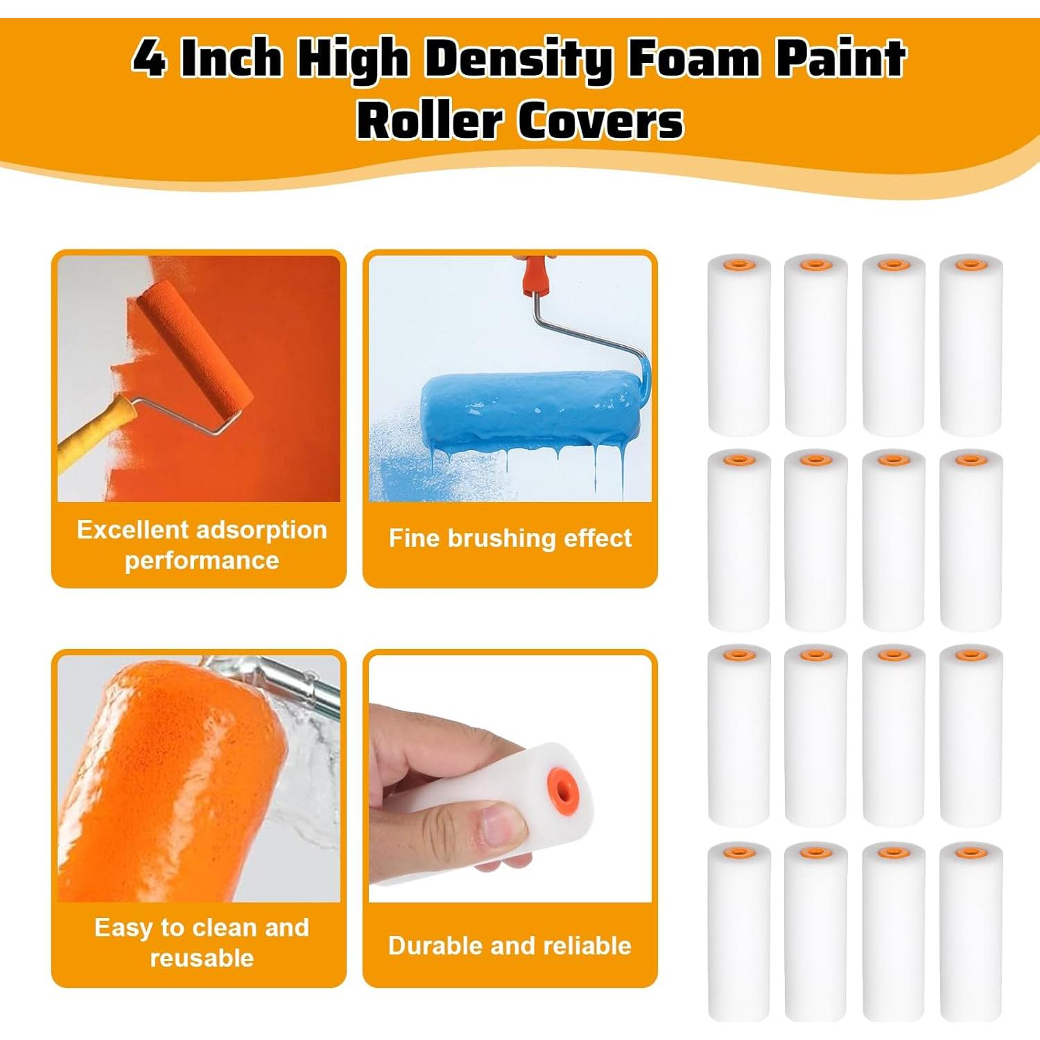 Paquete de 36 Fundas de Rodillo de Pintura Tobeelec 10.16 cm