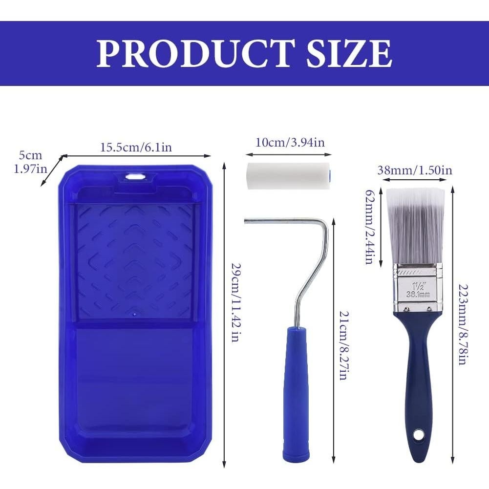 Kit Mini de Rodillos de Pintura 9 Piezas para DIY - Multicolor