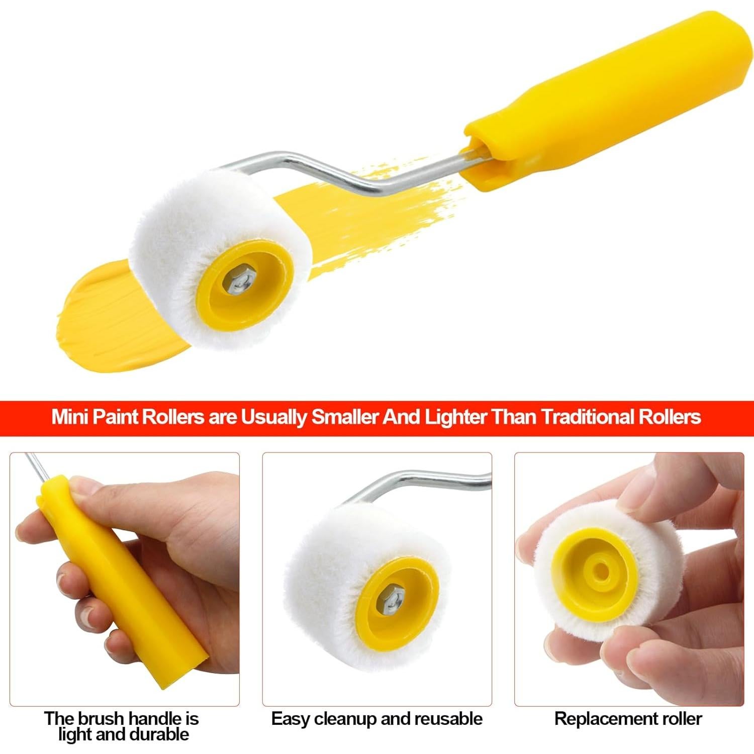 Juego de Rodillos y Pincel Mini de Pintura MingQiEven - Precisión