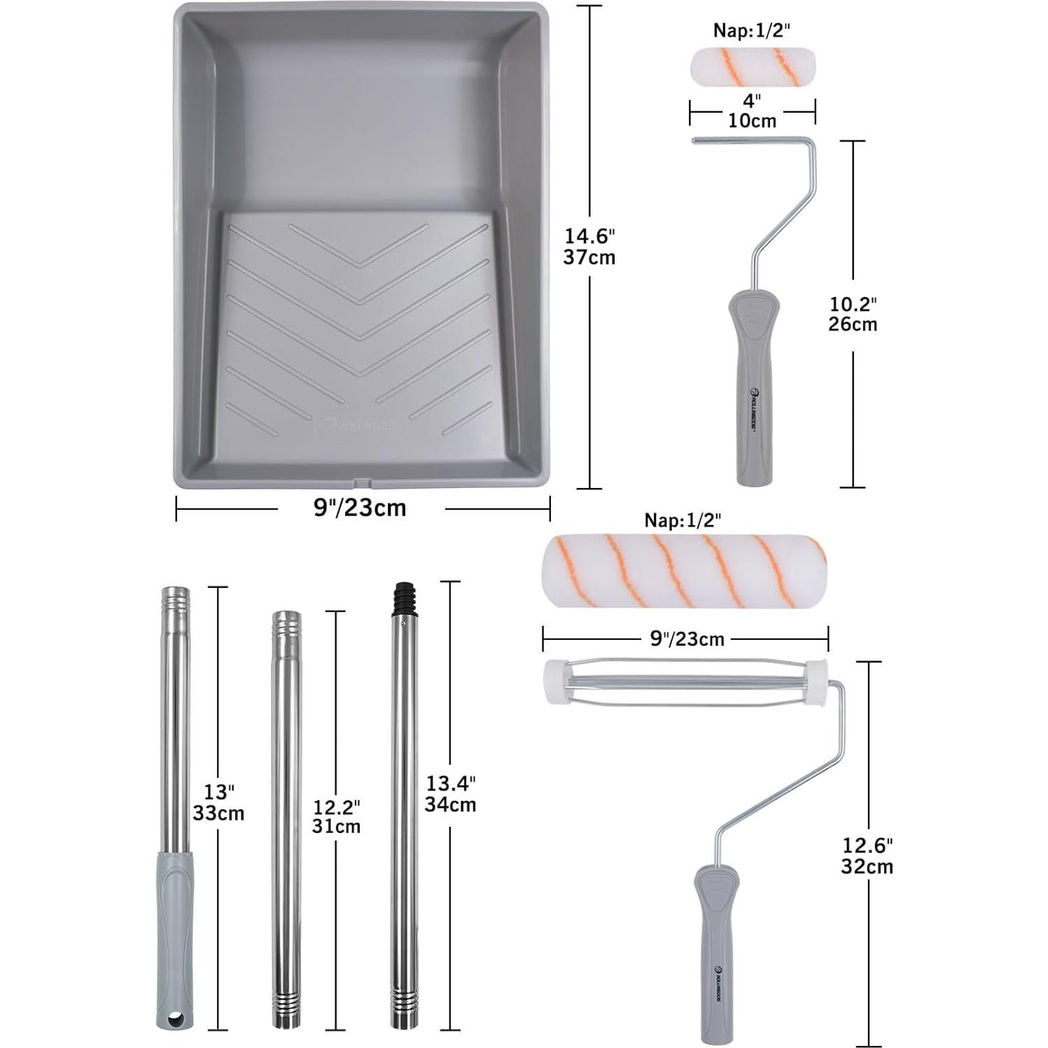 Kit de Rodillo de Pintura ROLLINGDOG 10 Piezas con Polo 0.91m