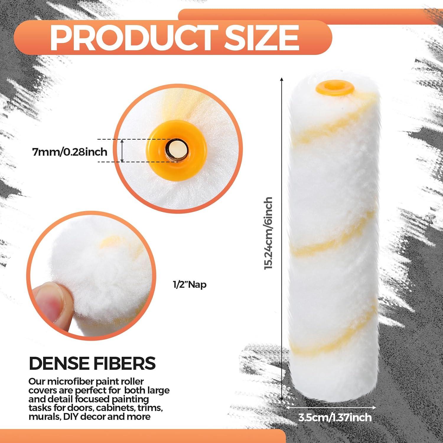 Leumoi 150 Recargas Rodillos Pintura Microfibra 15.24 cm Amarillo